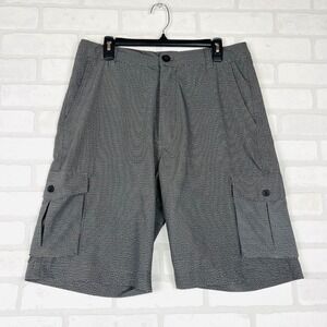 CSG Men Hybrid Cargo Shorts Heathered Gray Textured Quick Dry Utility Pockets 34